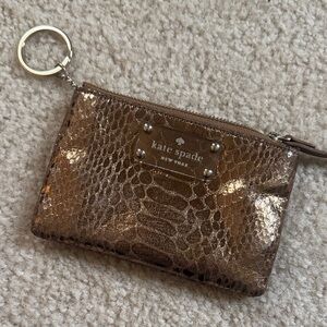 Kate Spade Bronze Snakeskin Pouch
